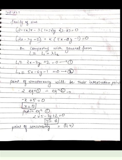 Transform the following equation into the form L1 + lambda L2 = 0 and ...