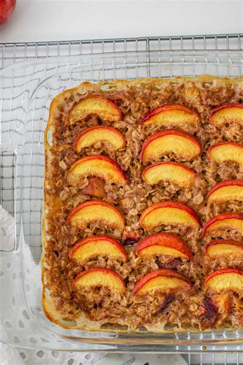 Peach Baked Oatmeal - Mama's On A Budget