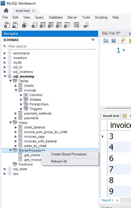 MySQL Workbench Debug Stored Procedure 的图像结果