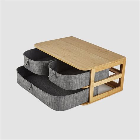 Buy Regan Bamboo 2-Tier Organiser with Fabric Drawer from Home Centre ...