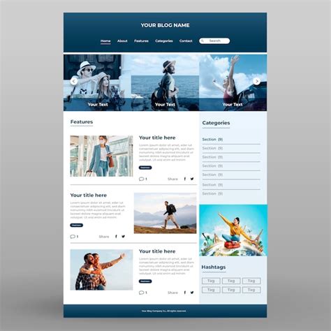 Gradient blog template design | Free Vector