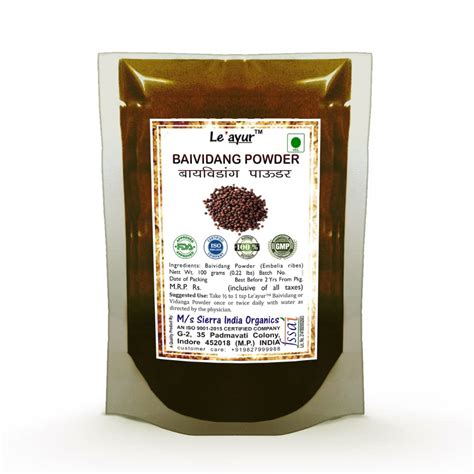 Buy Le'ayur Baividang Or Vidang (Embelia ribes),100 Grams Online at Low ...