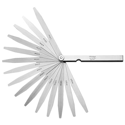 Mitutoyo 184-304s, thickness gage/feeler gage, 0.05mm to 1mm, 20 leaves ...