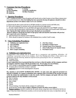 Fillable Online 7. Customer Service Procedures - Industrial Safety ...