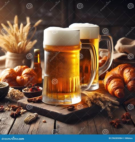 Pints Full Of Beer In A Pub, Ultra Realistic Ai Royalty-Free Stock ...