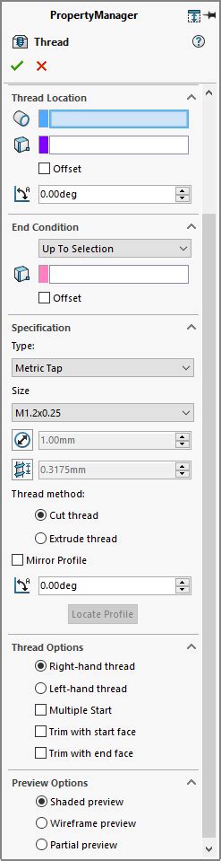 Image result for Drawing Threads SolidWorks
