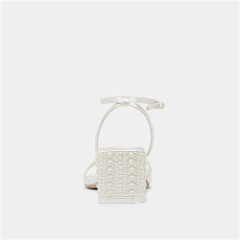 YSABEL PEARL HEELS TRUE WHITE SATIN – Dolce Vita