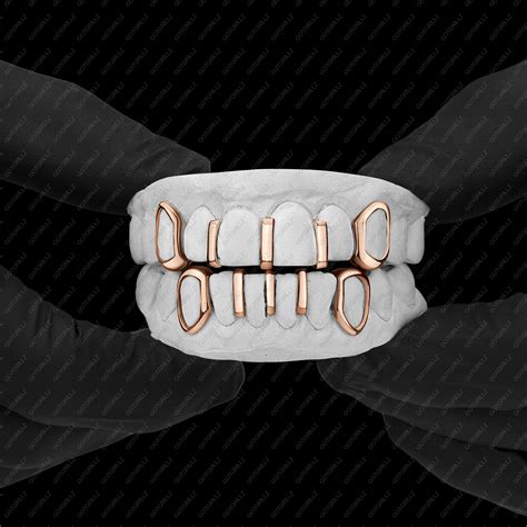 Rose Gold Multi Gap Bar with Open Face K9 Grillz | Buy Online