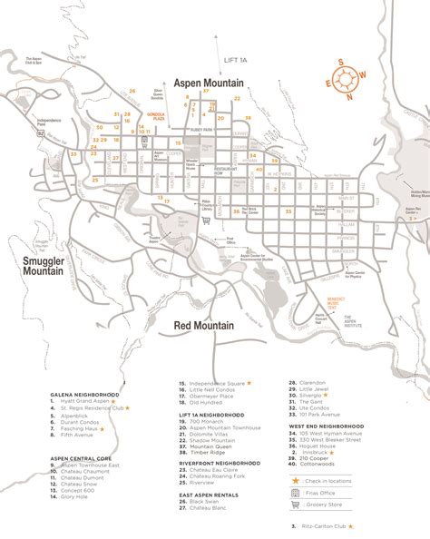 Map Of Downtown Aspen Colorado