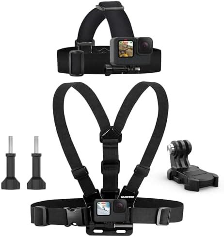 Sametop Head Strap Mount + Chest Mount Harness/Chesty Strap + J-Hook ...