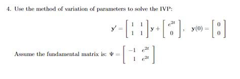Image result for Variation of Parameters Matrix