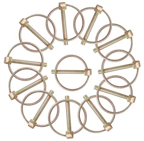 Kemcatui 12 PCS Heavy Duty Linch Pin with Ring, 3/16" x 1-1/2" Linch ...