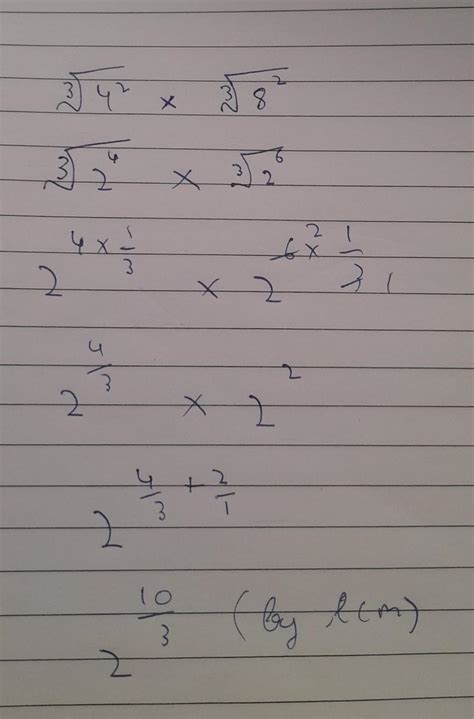 cube root 4 power 2 multiplied by cube root 8 power 2 - Brainly.in