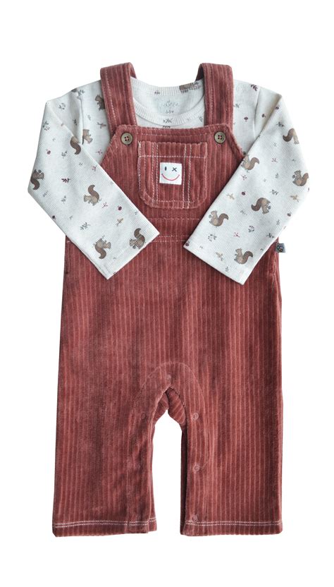 Squirrel Print T-Shirt with Velour Romper Set( 97% ORG Cotton 3% ...