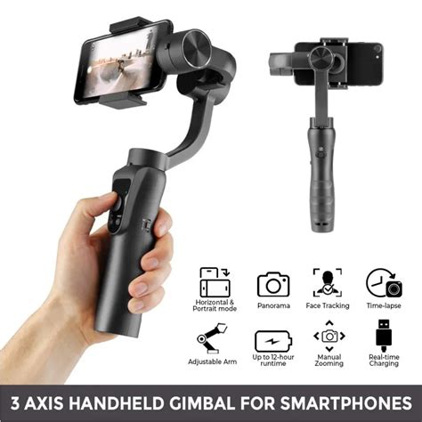 3 Axis Handheld Smartphone Gimbal Stabilizer, Zoom Capability, Object ...