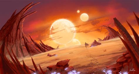 [Concept Art] Sunset Alien Planet by Jeanne24 on DeviantArt