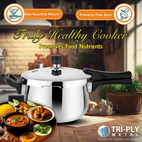 Stainless Steel Tri-Ply Kalash Pressure Cooker For Home & Kitchen – Prabha