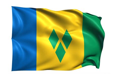 Saint Vincent and the Grenadines Waving flag Realistic Transparent ...