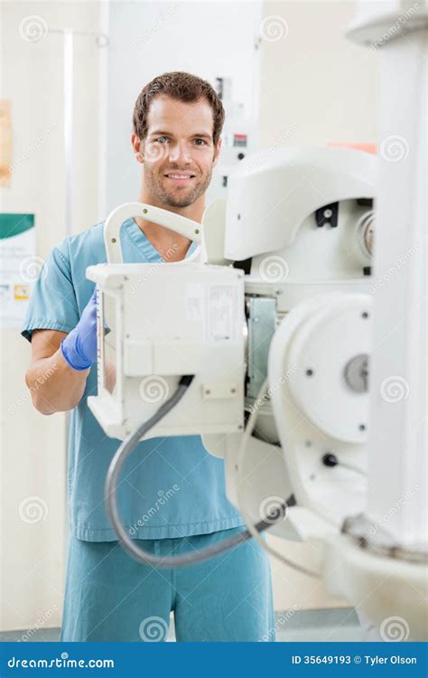 Nurse Preparing Xray Machine Stock Image - Image of professional, male ...