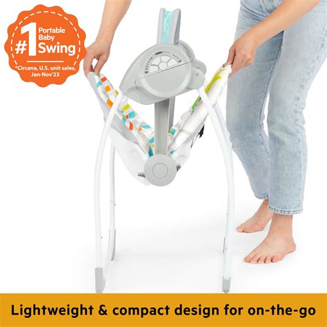 Bright Starts Playful Paradise Portable Compact Automatic Baby Swing ...