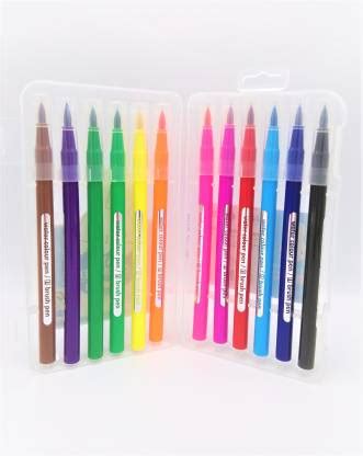 Gold Leaf Watercolor Brush 12 Colors Water Based Paint Fineliner Pen ...