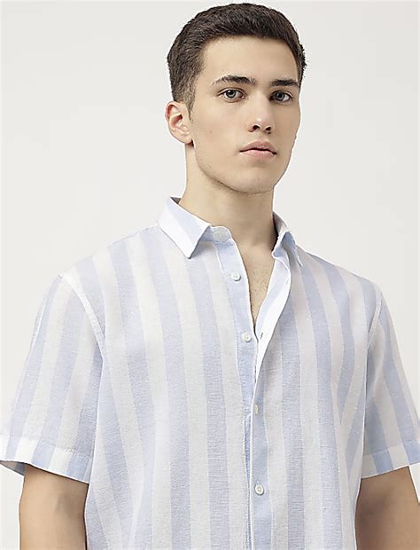 Buy Relaxed Fit Linen Blend Striped Shirt at Marks & Spencer