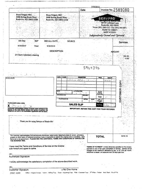 Servpro Invoice Example - Fill Online, Printable, Fillable, Blank ...