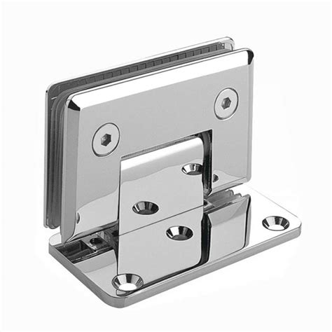 DIJA WALL TO GLASS HINGES CP MIRROR FINISH 180 DEGREE MOVEABLE Pivot ...