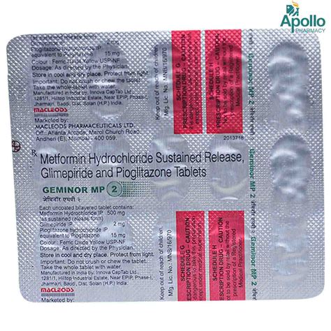 Geminor MP 2 Tablet 15's Price, Uses, Side Effects, Composition ...