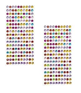 Kunfaya 2 Card Colorful Bling Diamond Self Adhesive Rhinestone Sticker ...