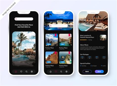 Hotel booking app ui design screen | Free Vector