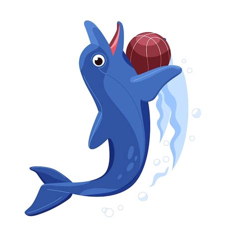 Flache Design-Cartoon-Delphin-Illustration | Kostenlose Vektor