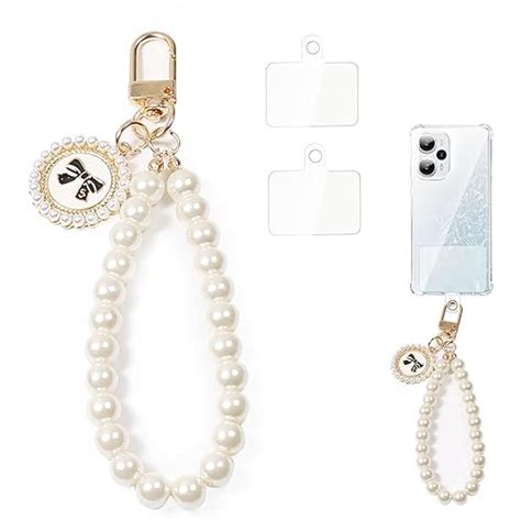 BendJoy® Universal Pearl Lanyard Keychain Phone Charm, Aesthetic Beads ...