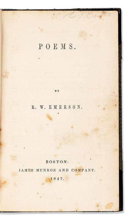 Lot - EMERSON, RALPH WALDO. Poems.