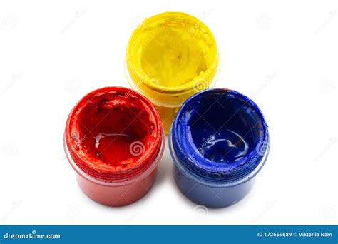 Three Primary Colors Red, Blue, Yellow on a White Background Stock ...