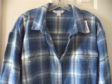 Denim Blue Soft Blue Plaid Cotton Pocket Flannel Buttondwn Shirt 2XL 3X ...