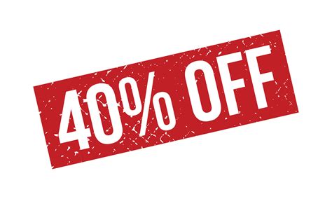 40 Percent Off Rubber Stamp. Red 40 Percent Off Rubber Grunge Stamp ...