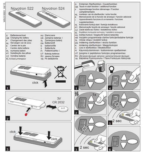 Image result for Novoferm Remote Programming 523