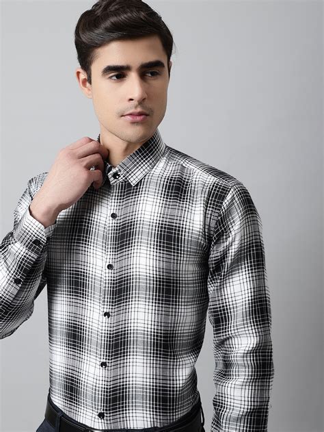 Men Black Checks Regular Fit Cotton Formal Shirt – Jompers