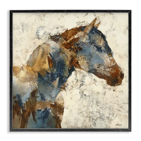 Stupell Industries Earthy Abstract Layered Horse Black Framed Giclee ...