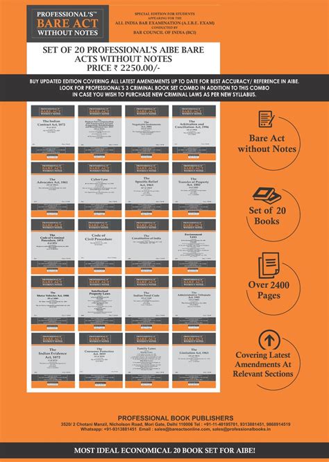 Buy PROFESSIONAL'S AIBE XIX Bare Acts without Notes as per BCI ...