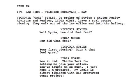 Image result for Script with No Dialogue Examples