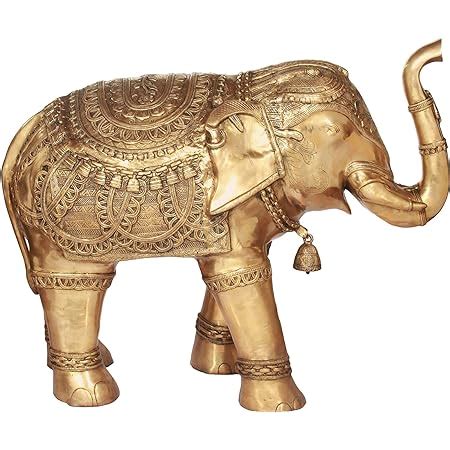 Buy Exotic India Superbly Decorated Elephant with Upraised Trunk ...
