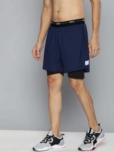 HRX by Hrithik Roshan Solid Men Dark Blue Regular Shorts - Buy HRX by ...