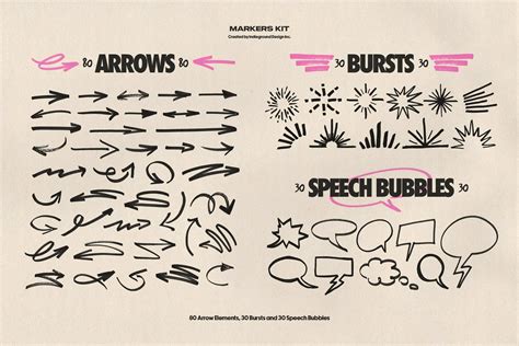 Markers Kit | Photoshop Brushes & 850+ PNG Scribbles | Indieground