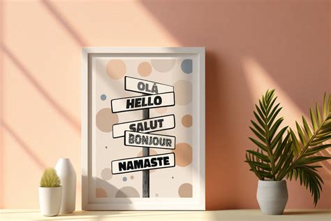 Hello Poster: Greetings in 5 Languages Olá Hello Salut Bonjour Namaste ...