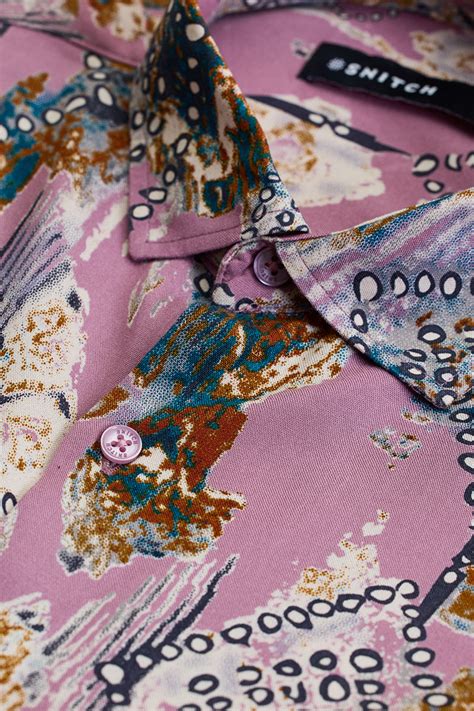 Buy Men's Pink Abstract Slim Fit Shirts Online | Snitch – SNITCH