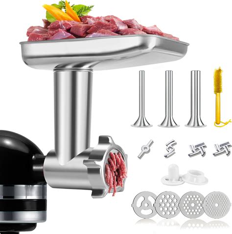 Amazon.com: Meat Grinder & Stainless Steel Slicer Shredder Attachment ...