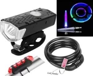 rebel COMBO Bicycle Front Light,Back Tail Light,Tyre Valve Light And ...