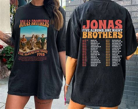 Vintage Jonas Brothers Shirt, Jonas Brothers Five Albums One Night Tour ...